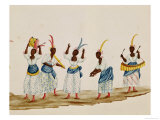 Queen and Her Suite, Detail Depicting Dancers and Musicians