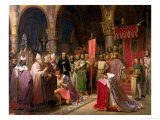 Buy Louis VII (circa 1120-1180) the Young, King of France Taking the Banner in St. Denis in 1147, 1840 at AllPosters.com