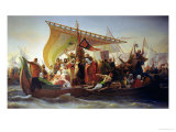 Buy The Crossing of the Bosphorus by Godfrey of Bouillon (circa 1060-1100) and His Brother, Baldwin at AllPosters.com