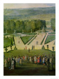 Promenade of Louis XIV by the Parterre Du Nord, Detail of Louis and His Entourage, circa 1688,