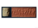 Early Dynastic II Seal of Hero and Bull-Man Fighting Lions, 2650 BC