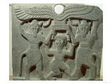 Buy Relief Depicting Gilgamesh Between Two Bull-Men Supporting a Winged Sun Disk, Fr.Tell-Halaf, Syria at AllPosters.com