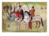 Two Horsemen in a Landscape Or, the Boddhisatva and His Equerry, Tang Period (Painted Stone)