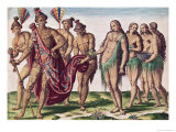 Buy Chief Satouriona and His Wife Go for a Walk, Plate XXXIX from "Brevis Narratio.." at AllPosters.com
