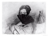 Buy Portrait of George Sand (1804-76) Behind Her Fan at AllPosters.com