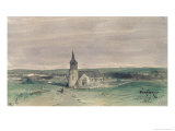 Buy Church and Village in the Middle of a Field, Montigny, 1866 at AllPosters.com