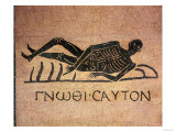 Reclining Skeleton with the Caption "Know Thyself"