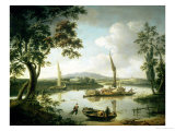 Buy View of the Thames from Keen Edge Ferry, Shillingford - Looking Across to Dorchester at AllPosters.com