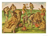 Buy How the Indians Treat Their Sick, from "Brevis Narratio..," Engraved by Theodore De Bry (1528-98) at AllPosters.com