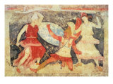Two Amazons in Combat with a Greek, from Tarquinia, 370-360 BC (Wall Painting)