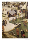 The Census at Bethlehem, Detail of Children Playing on the Frozen River
