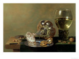 A Still Life with Glass of Wine, Tazza and a Pewter Plate