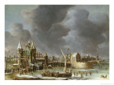 Buy A View of the Regulierspoort, Amsterdam, in Winter at AllPosters.com