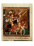 Knights on Horseback, an Illuminated Page from the Crusades of Godefroy De Bouillon