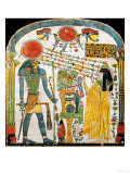 Stele of the Lady Taperet Before Re-Horakhty, circa 1000 BC (Stuccoed & Painted Wood)