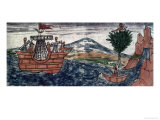 An Indian Spy Observes the Arrival of a Spanish Ship on the Mexican Coast, 1579
