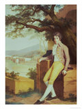 Portrait of Colonel David La Touche of Marcey with the Amphitheatre of Taormina and Etna Behind