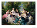 Portrait of Empress Eugenie Surrounded by Her Maids of Honor, 1855