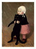 A Small Girl with a Cat, 1889 Giclee Print