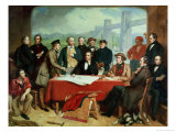 Conference of Engineers at Britannia Bridge, circa 1850
