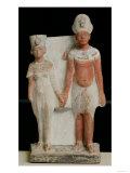 Buy Statuette of Amenophis IV (Akhenaten) and Nefertiti, from Tell El-Amarna, Amarna Period New Kingdom at AllPosters.com