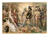 Buy Conquest of Mexico: Hernando Cortes Destroying His Fleet at Vera Cruz, 1519 at AllPosters.com