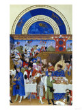 January: Banquet Scene by the Limbourg Brothers (Facsimile Manuscript)