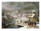 A Winter Landscape with Travellers on a Path