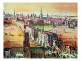 Buy Old London Bridge, Detail from "Vischer's London," 17th Century at AllPosters.com