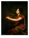 The Marchioness of Northampton, Playing a Harp, circa 1820