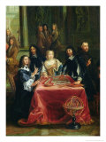Buy Christina of Sweden (1626-89) and Her Court: Detail of the Queen and Rene Descartes (1596-1650) at AllPosters.com
