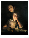 Buy A Girl Reading a Letter by Candlelight, with a Young Man Peering over Her Shoulder, circa 1760-2 at AllPosters.com