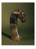 Dagger Handle in the Form of a Horse's Head, Mughal, c. 1658-1710 (Jade Inset with Gold and Rubies)