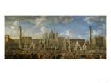 Preparation for Firework Display Held at Piazza Navona, Rome, to Celebrate the Birth of the Dauphin