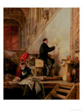 Buy Daniel Maclise (1806-70) Painting His Mural "The Death of Nelson" in the House of Lords, 1865 at AllPosters.com
