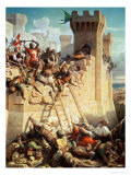 Guillaume De Clermont Defending Ptolemais (Acre) in 1291, 1845