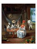 A Mulatto Woman with Her White Daughter Visited by Negro Women in Their House in Martinique, 1775