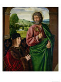 Buy Peter II (1439-1503) Duke of Bourbon Presented by St. Peter, Left Hand Wing of Triptych c. 1492-93 at AllPosters.com