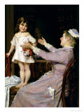 Buy Little Girl with a Doll and Her Nurse, 1896 at AllPosters.com