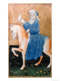 Buy A Mounted Man Holding a Small Dog, One of a Set of Playing Cards of Scenes of Courtly Hawking at AllPosters.com
