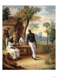 Buy Black Slaves Seated Outside Their House in Martinique, 1775 at AllPosters.com