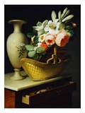 Buy Bouquet of Lilies and Roses in a Basket at AllPosters.com