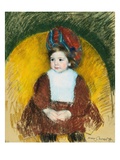 Margot in a Dark Red Costume Seated on a Round Backed Chair (La Petite)