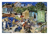 Painting of a Beach Scene by Maurice Brazil Prendergast