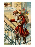 Postcard of Santa Claus Carrying Toys