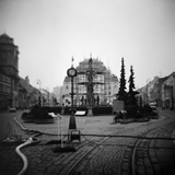 Scaffolding Around a Fountain in a Public Square
