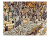 Road Menders in a Lane With Heavy Plane Trees
