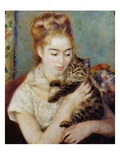 Woman with a Cat Giclée-Druck