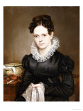 Portrait of a Lady with a Sewing Basket, American School, 19th Century