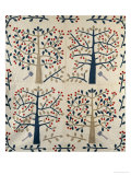 An Appliqued Cotton Quilted Coverlet, American, Mid 19th Century